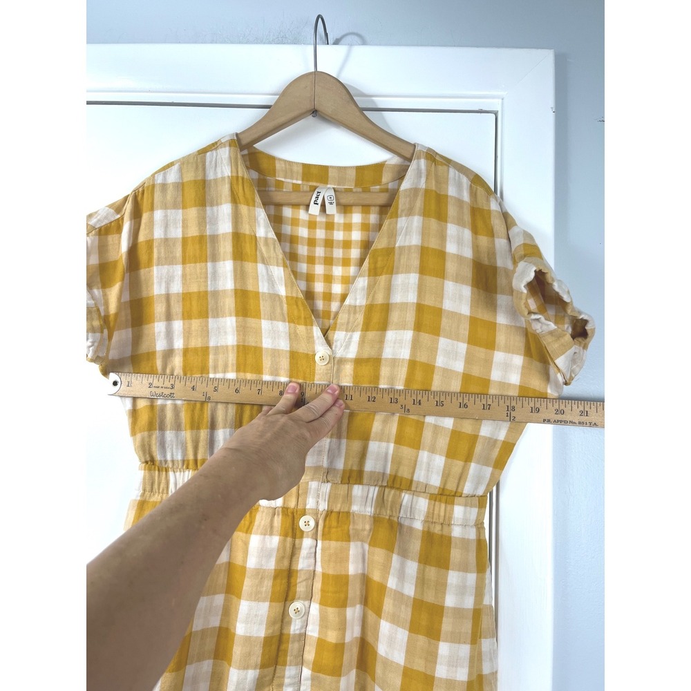 Pact Organic Cotton Gingham Midi Dress M Farmcore Prairie Sustainable Picnic - Picture 3 of 8